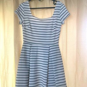 Fun textured spring dress, white with black stripes. New with tags.